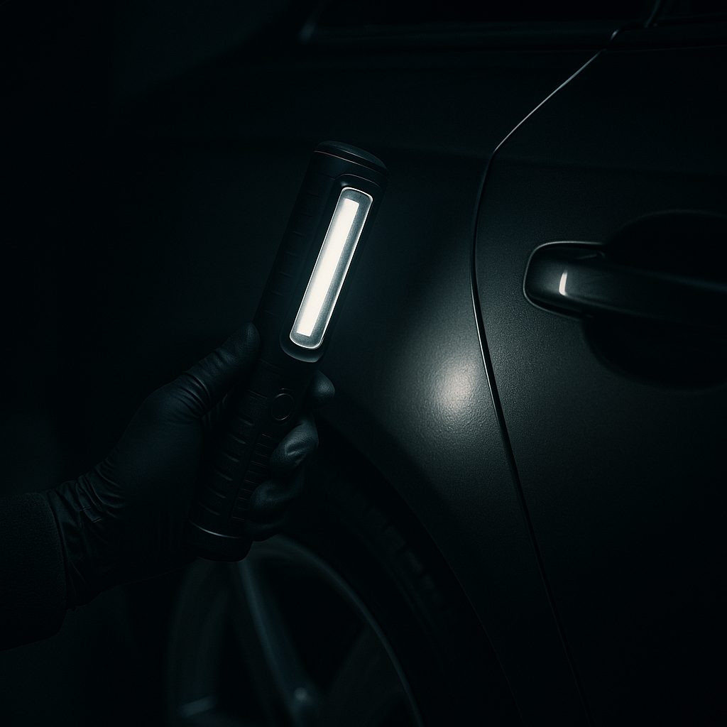 Diagnostic sous eclairage LED calibre pour reveler les defauts de peinture